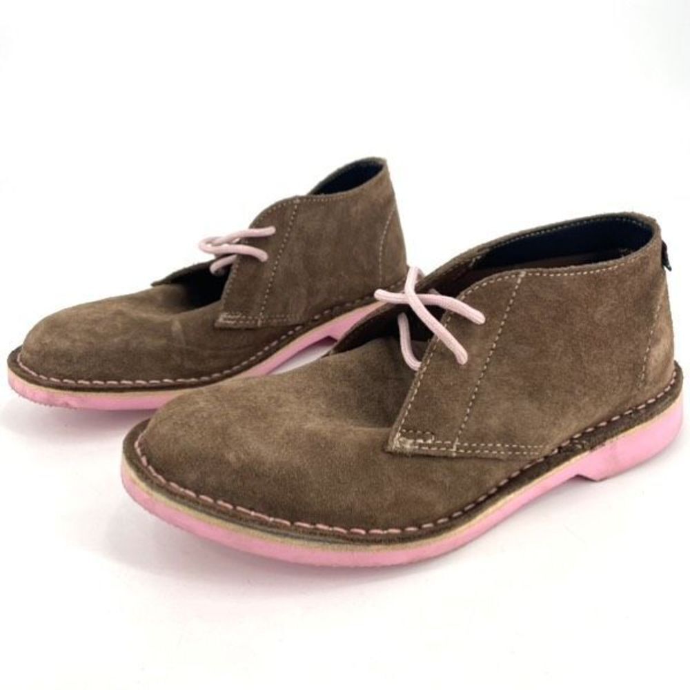Veldskoen Women's Suede Leather Pink Sole Heritage Handcrafted Boot‎ Tan Size 5